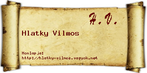Hlatky Vilmos névjegykártya