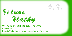 vilmos hlatky business card